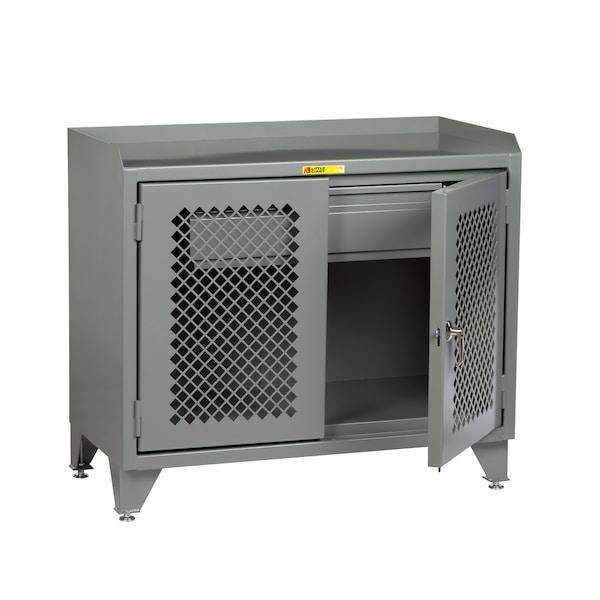 Little Giant Counter Height Bench Cabinet, 36"W, Solid Doors, Steel Top MBP-LL-2D2436HD - main